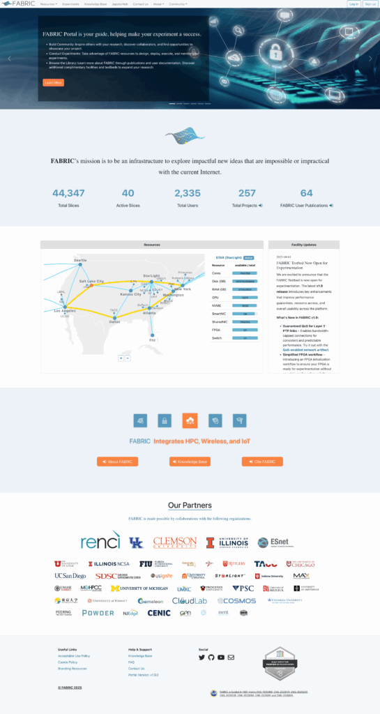 FABRIC Portal Homepage